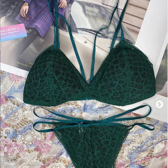 Limited Handmade Lace Bralette Set from Thailand - Picture 1 of 5